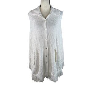 Wintuk Shawl Wrap Cape Cardigan Wedding Sweater Button Front collared Vintage